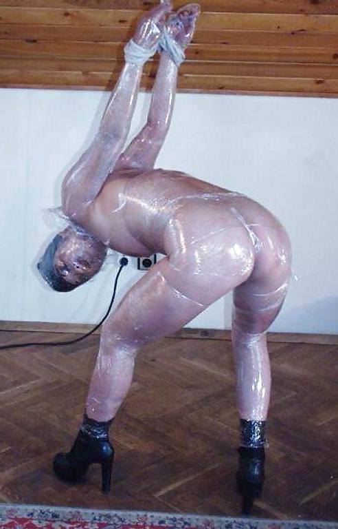 25P FETISH 2: Mummification Bondage with Plastic Wrap and Tape