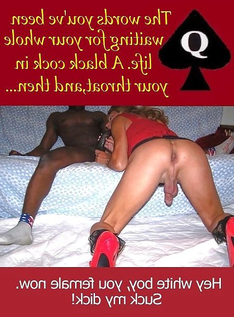 15P Interracial Captions: BBC training their Sissy's 14