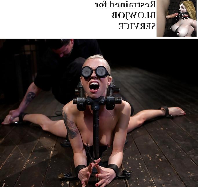 13P BDSM Institute restrained for blowjob
