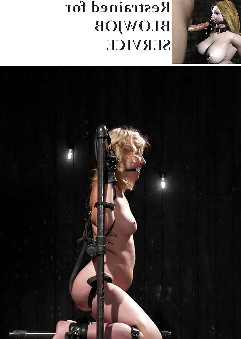 13P BDSM Institute restrained for blowjob