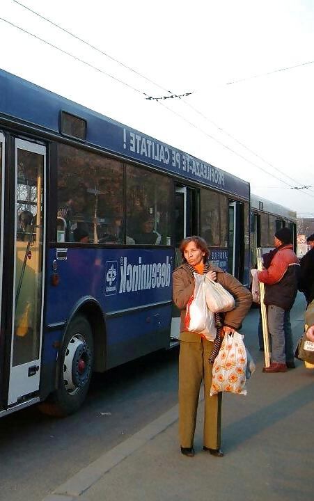 17P Spy old + young in bus, tram, tren romanian