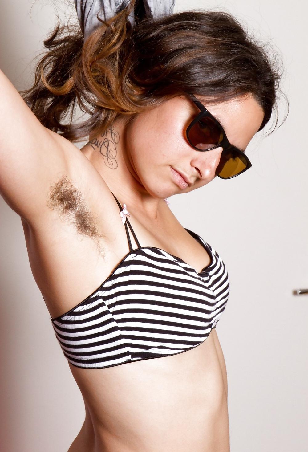 25P Monica, hairy armpits and pussy, treasure trail
