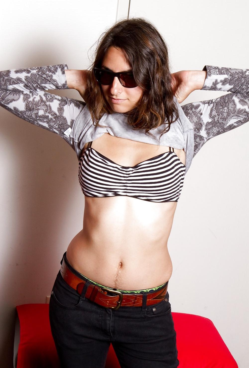 25P Monica, hairy armpits and pussy, treasure trail