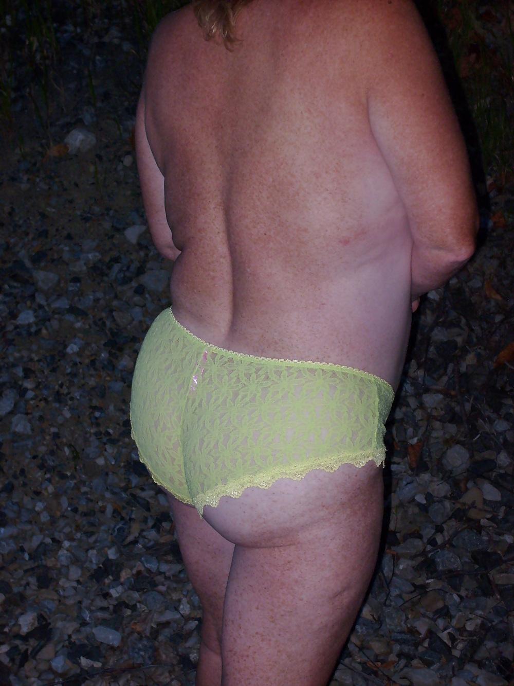 21P Wife in pantys outside