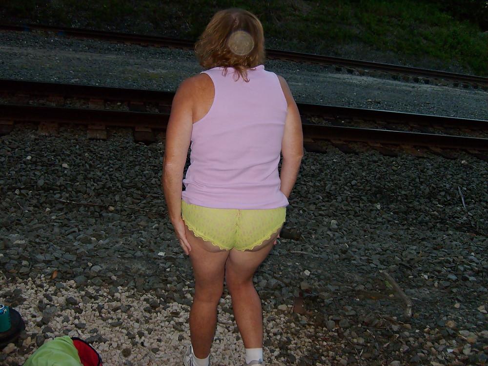 21P Wife in pantys outside
