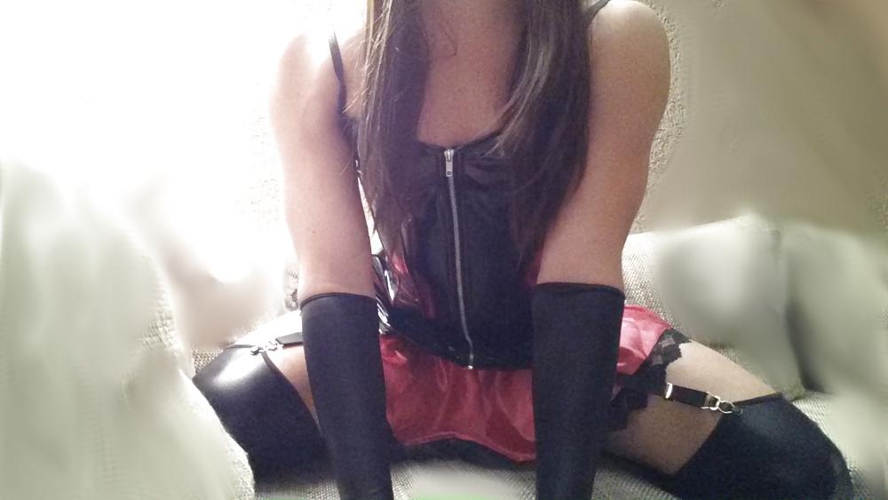 14P Myself: Teen Sissy Slut Jana in pink skirt and latex :)
