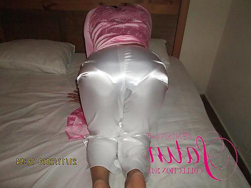 11P White satin trousers