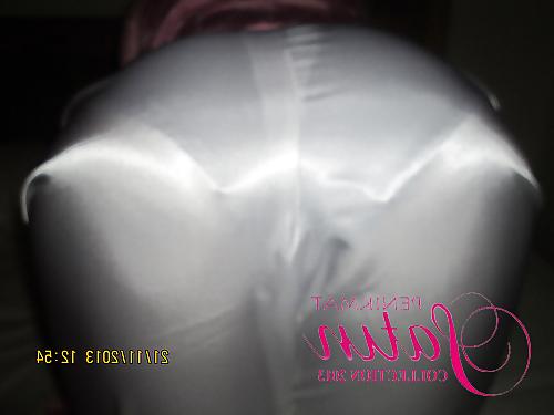 11P White satin trousers