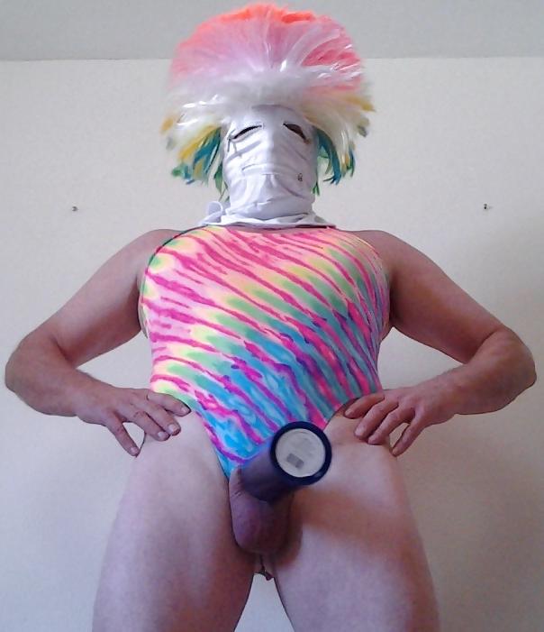 6P Crazy Clown Playing With His Cock