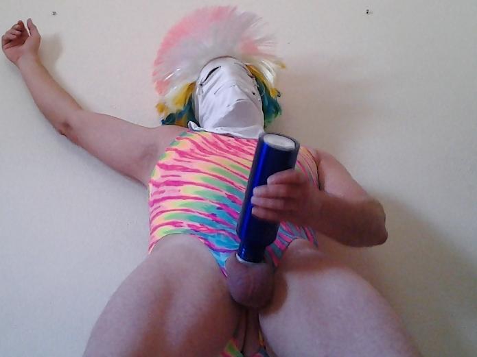 6P Crazy Clown Playing With His Cock