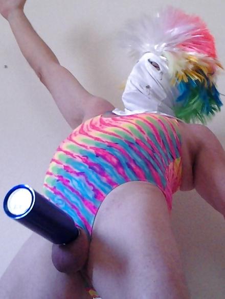 6P Crazy Clown Playing With His Cock