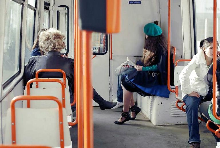 19P Spy old + young in tren, bus, station, tram romanian