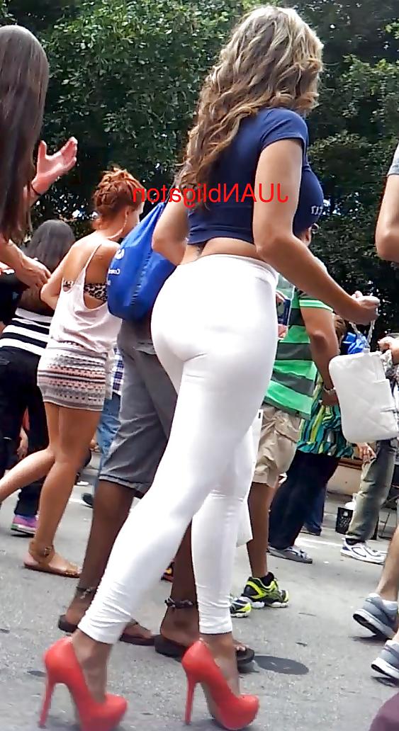 6P SLIM sexy VPL Latina Milf VOYEUR in tights! CANDID pics