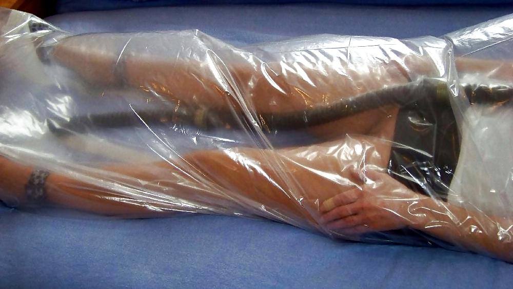 6P My wife in the inflatable bondage bag 2