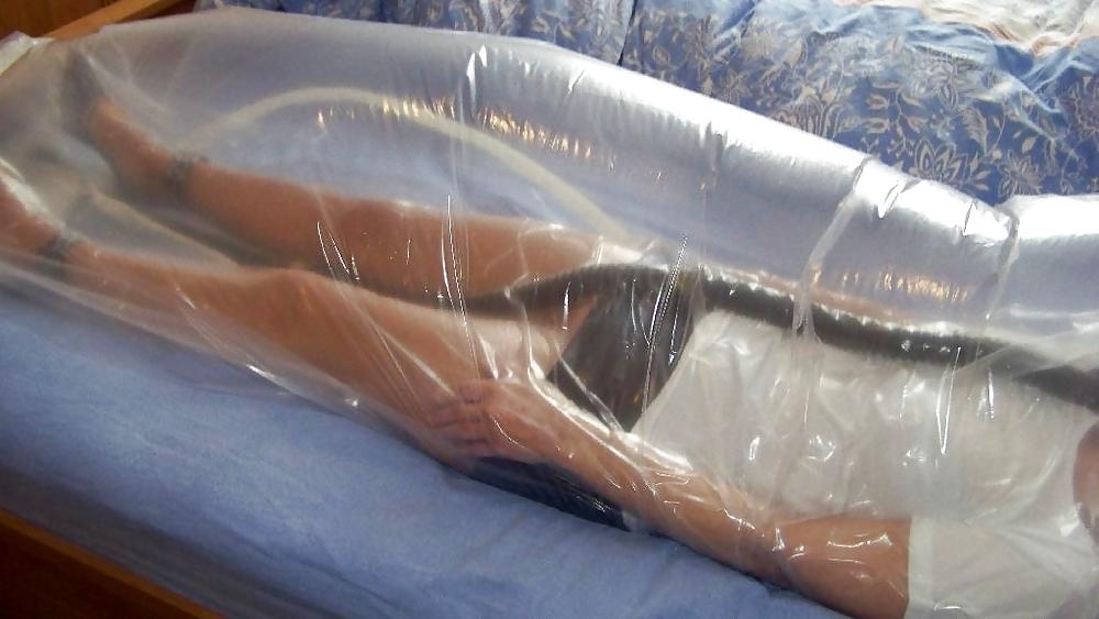 6P My wife in the inflatable bondage bag 2