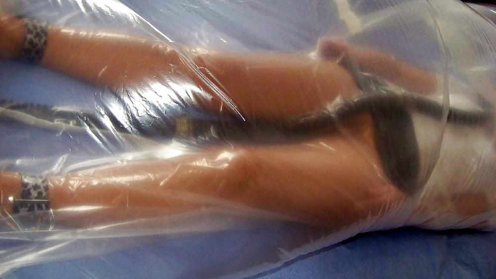 6P My wife in the inflatable bondage bag 2