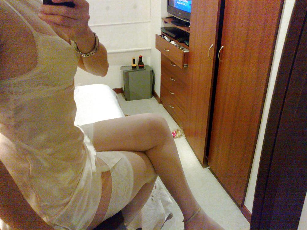 17P My friend posing in satin  for me