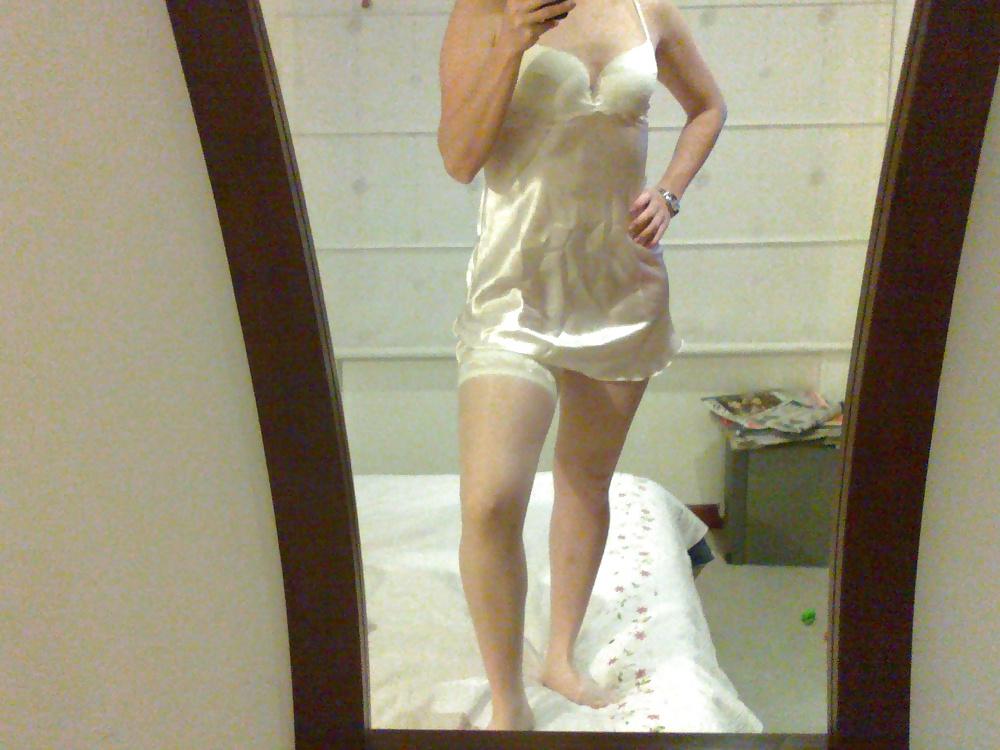 17P My friend posing in satin  for me