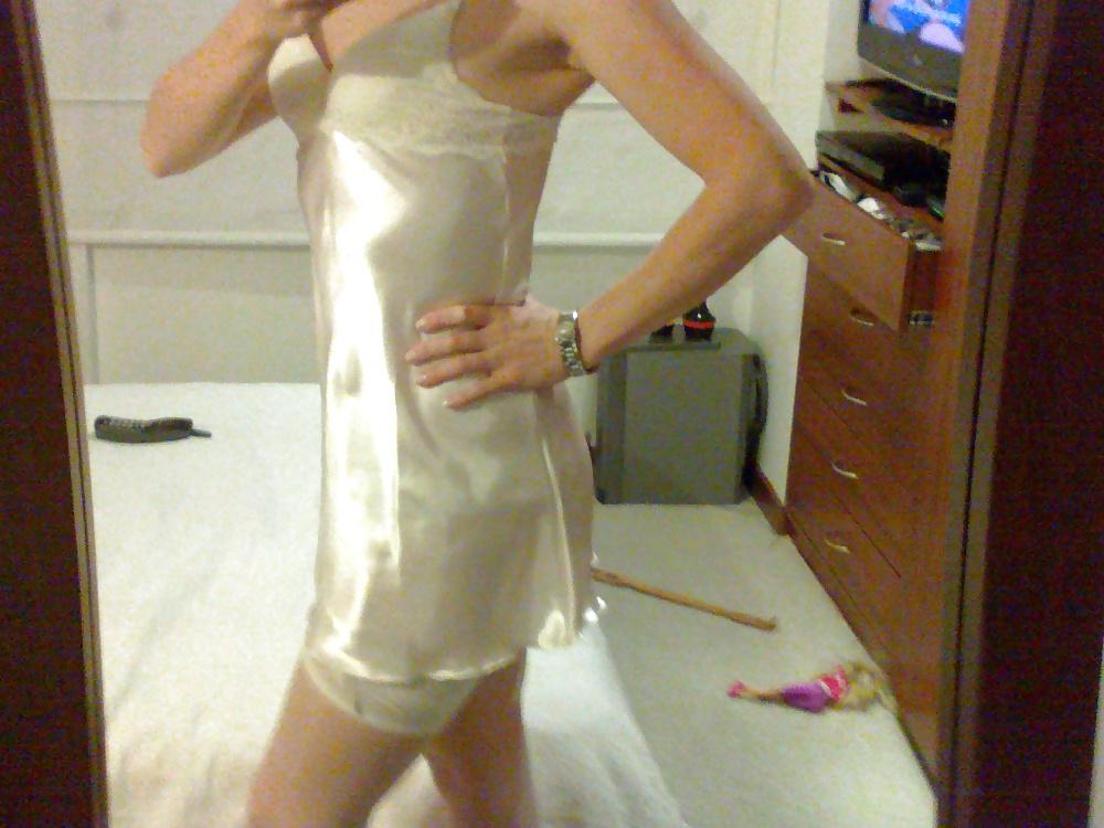 17P My friend posing in satin  for me