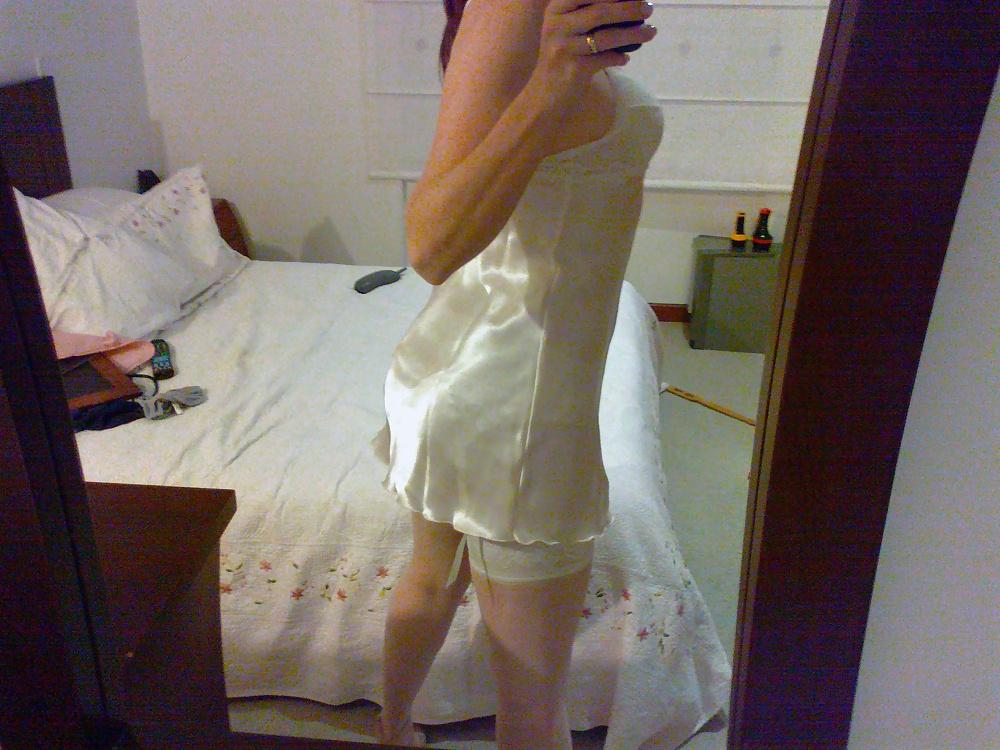 17P My friend posing in satin  for me