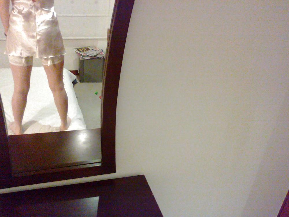17P My friend posing in satin  for me