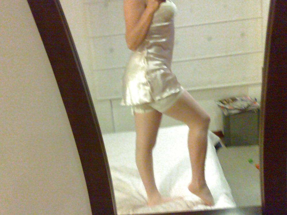 17P My friend posing in satin  for me