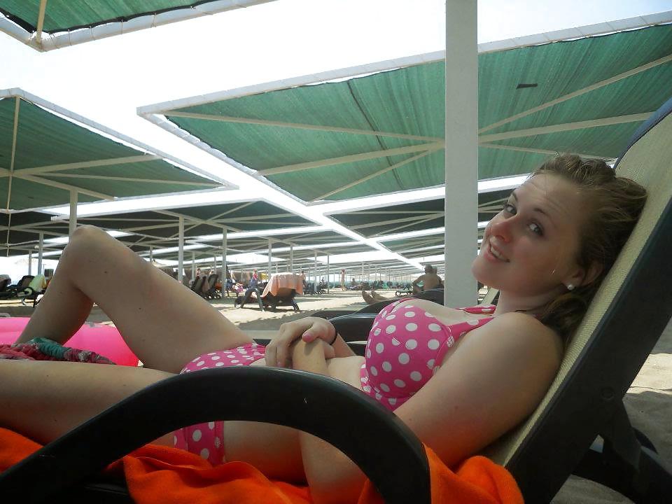 18P Busty blond bikini teen