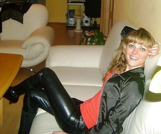 25P Wet-Look Spandex & Latex Leggings #1