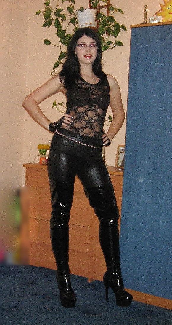25P Wet-Look Spandex & Latex Leggings #1