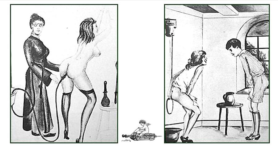 25P Erotic enema drawings