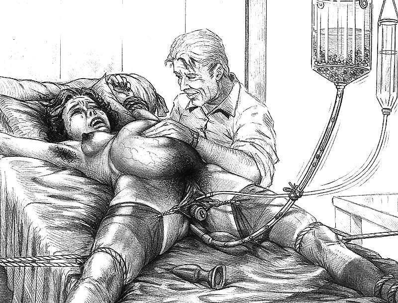 25P Erotic enema drawings