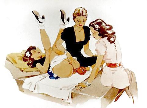 25P Erotic enema drawings
