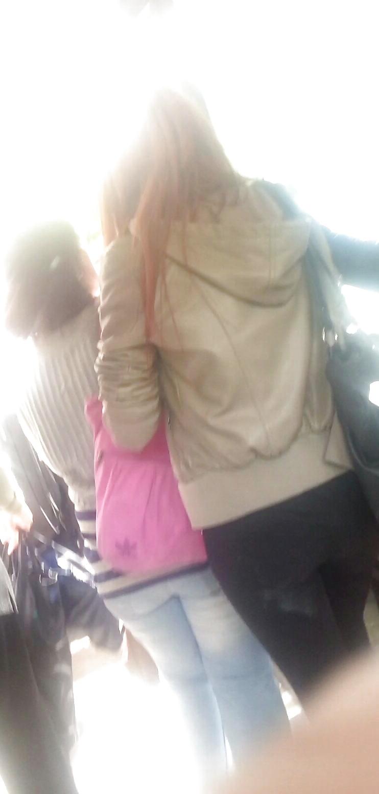 24P Spy ass teens in bus, station, train romanian