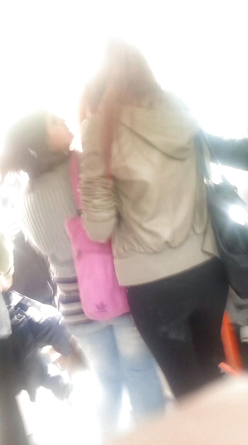 24P Spy ass teens in bus, station, train romanian