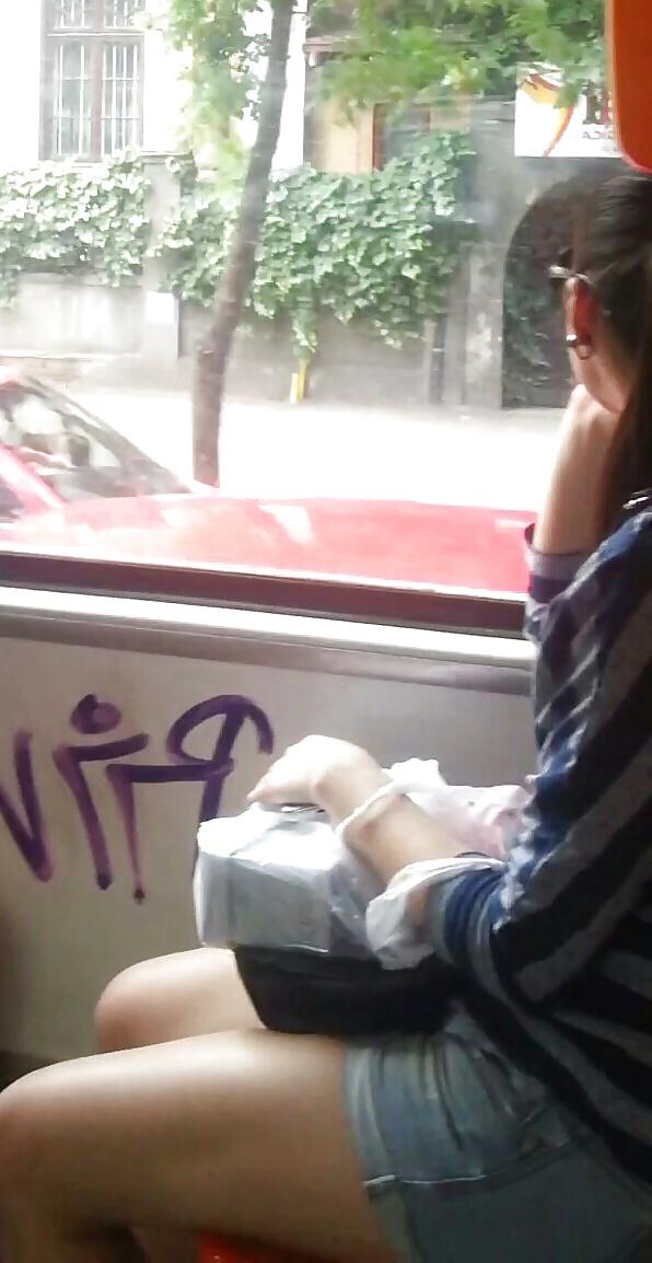 22P Spy old + young in bus, tram romanian