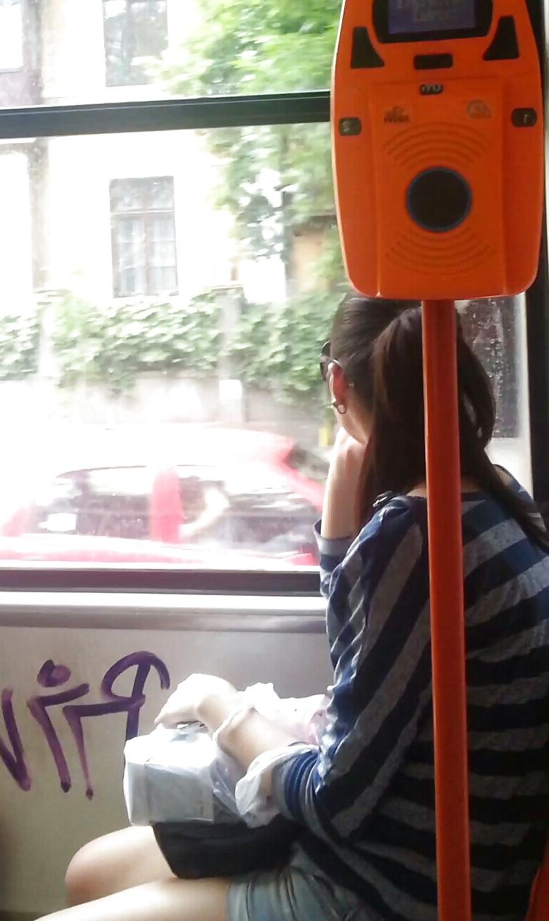 22P Spy old + young in bus, tram romanian