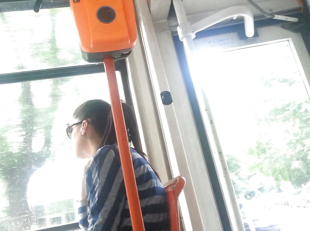 22P Spy old + young in bus, tram romanian