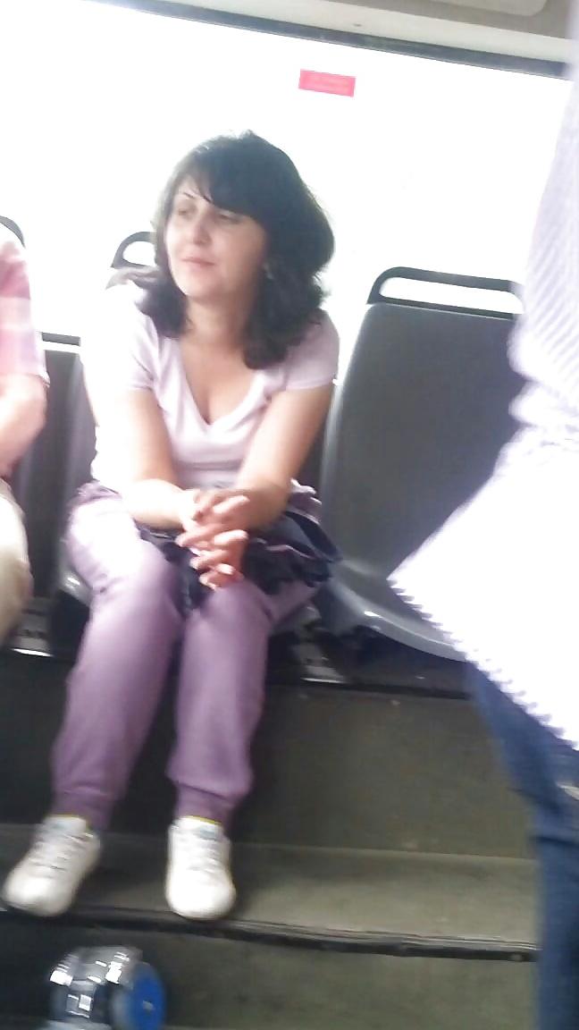 22P Spy old + young in bus, tram romanian