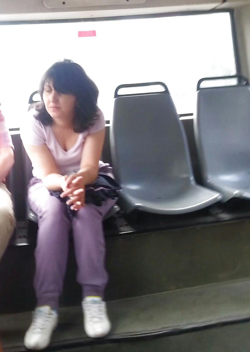 22P Spy old + young in bus, tram romanian