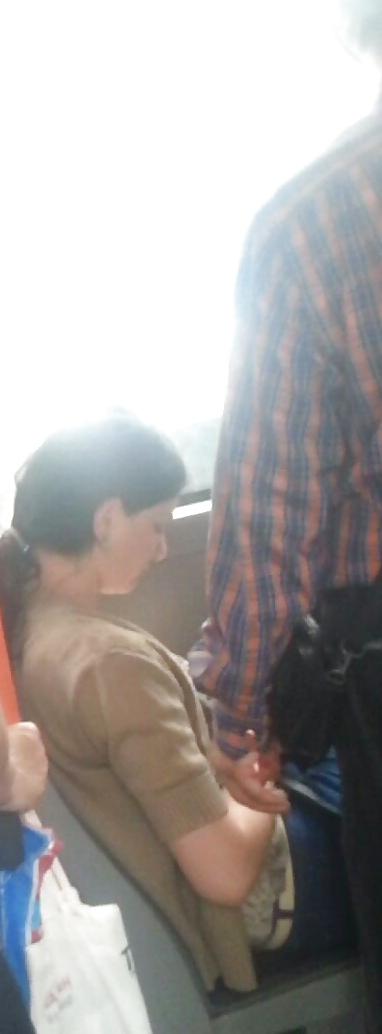 22P Spy old + young in bus, tram romanian