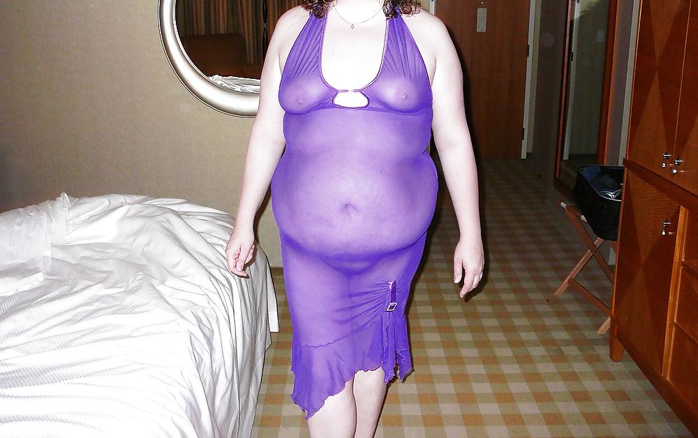 7P The wife in PurpleSee-Thru lingerie