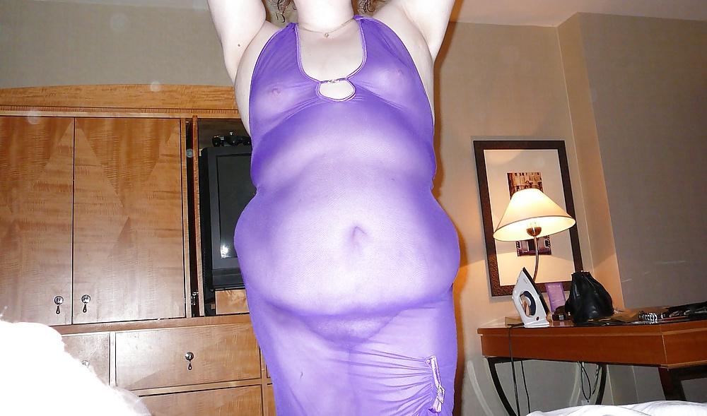 7P The wife in PurpleSee-Thru lingerie