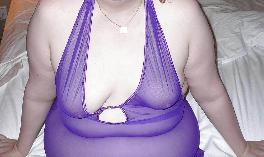 7P The wife in PurpleSee-Thru lingerie