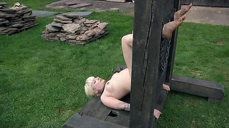 19P Naked Women in Medieval Stocks and Pillories