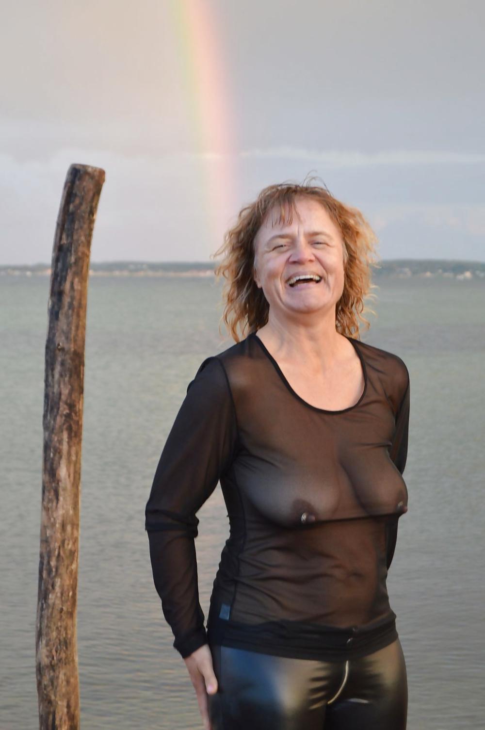 24P Saggy matures proudly wearing see thru!