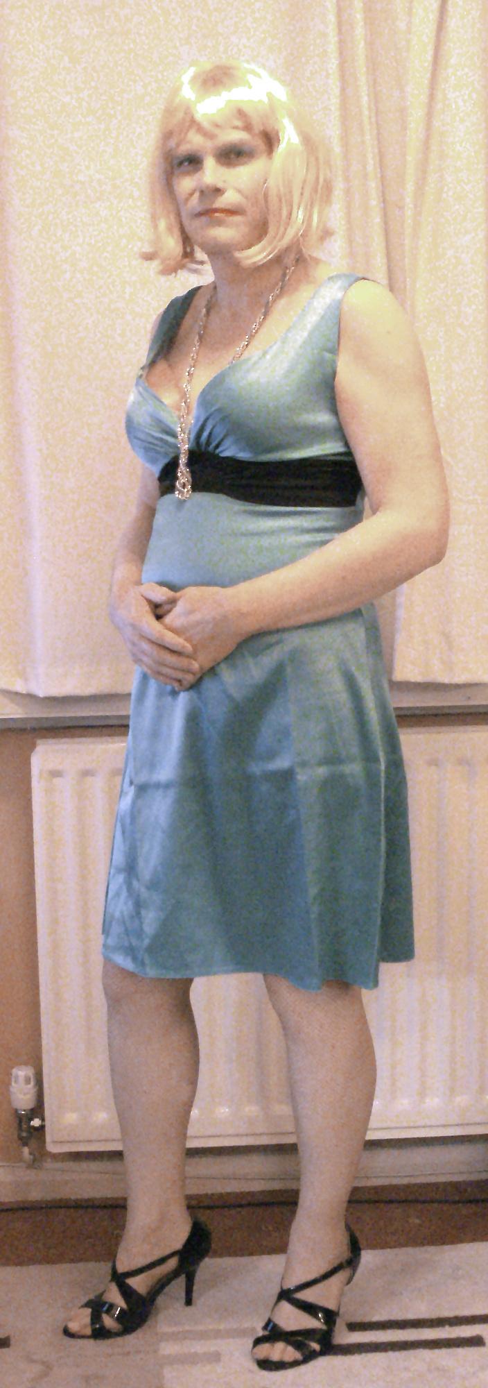 17P Green Satin Frock