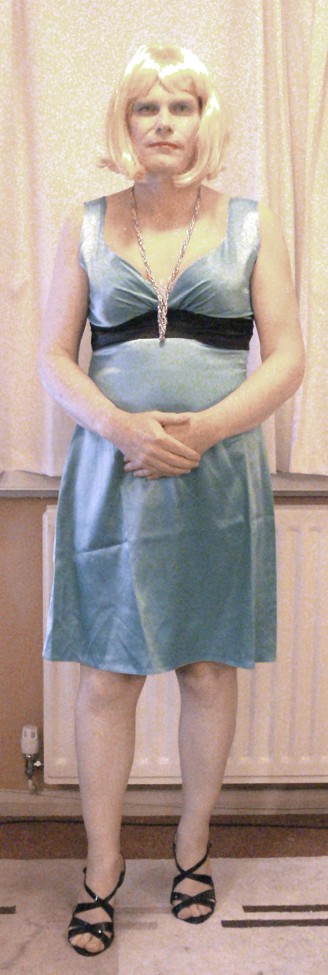 17P Green Satin Frock