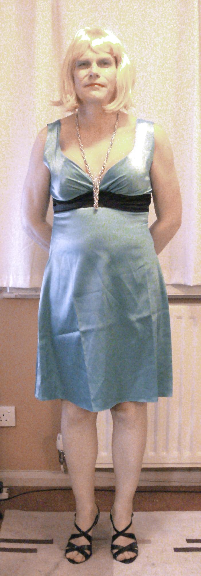 17P Green Satin Frock