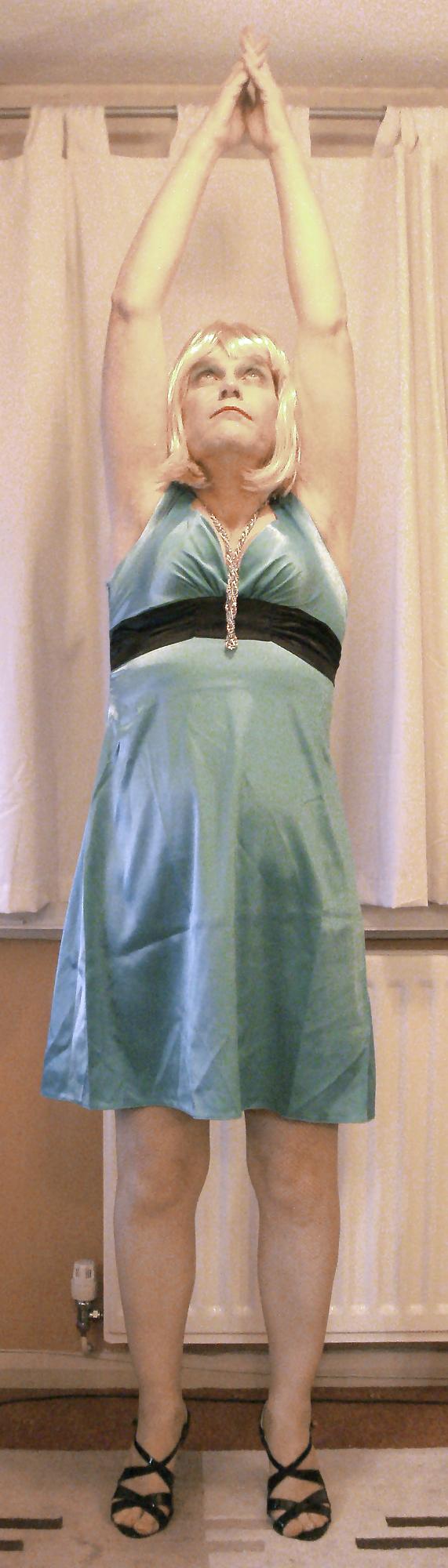 17P Green Satin Frock
