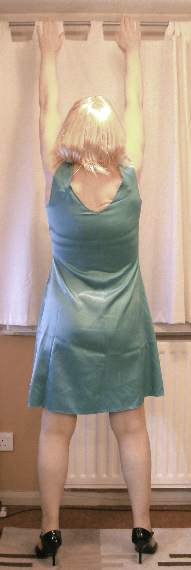 17P Green Satin Frock